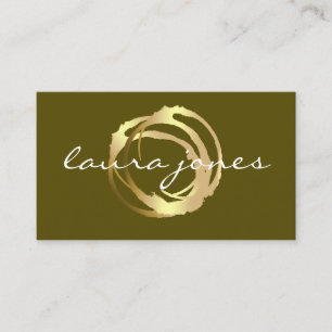 Faux Gold Painted Circle Designer Business Card