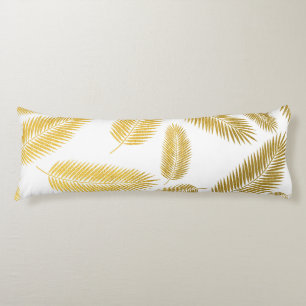 Faux Gold Palm Leaves Pattern Body Cushion