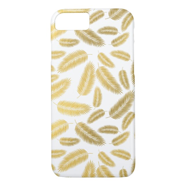 Faux Gold Palm Leaves Pattern Case-Mate iPhone Case (Back)