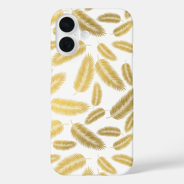 Faux Gold Palm Leaves Pattern Case-Mate iPhone Case (Back)