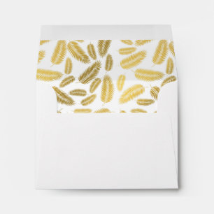 Faux Gold Palm Leaves Pattern Envelope