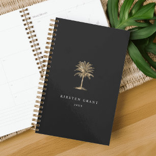 Faux Gold Palm Tree Logo Planner