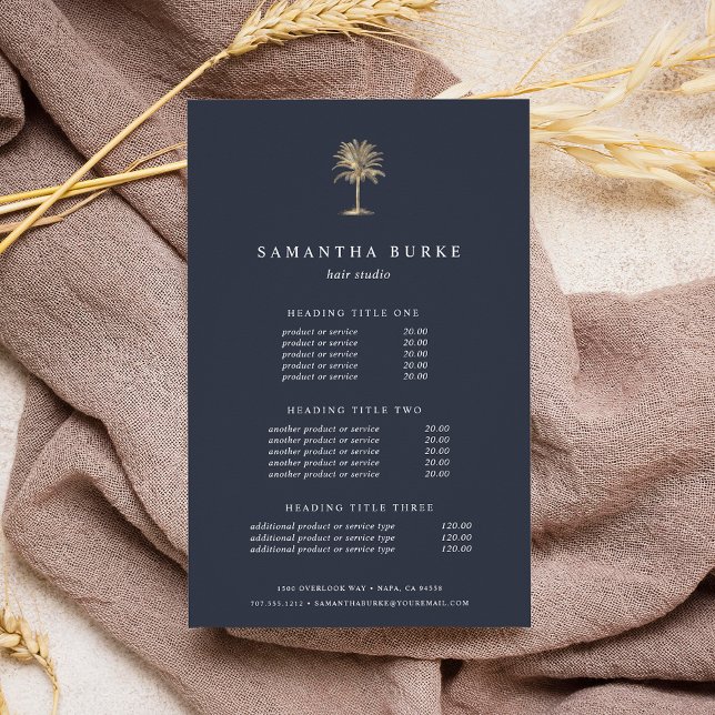Faux Gold Palm Tree | Pricing & Services Flyer (Creator Uploaded)