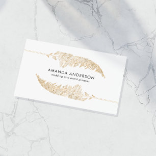 Faux Gold Pampas Grass Wedding Event Planner Business Card
