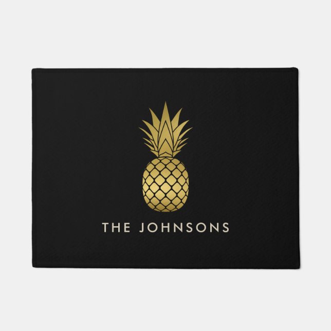 Faux Gold Pineapple Doormat (Front)