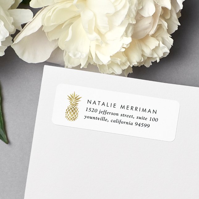 Faux Gold Pineapple Return Address (Creator Uploaded)