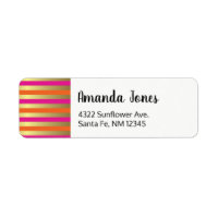 Faux Gold Pink & Orange Gradient Stripes