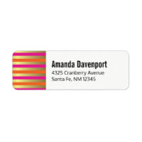 Faux Gold Pink & Orange Gradient Stripes