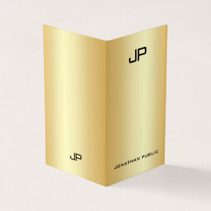 Faux Gold Professional Elegant Modern Monogram Business Card