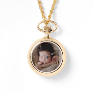 Faux Gold Roman Numerals & Custom Photo Watch
