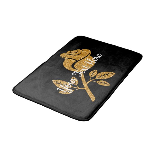 FAUX Gold Rose Bath Mat (Angled)