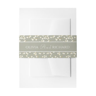 Faux Gold Sage Green Eucalyptus Greenery Invitation Belly Band