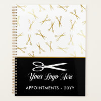 Faux Gold Scissors Logo Hair Stylist Appointment