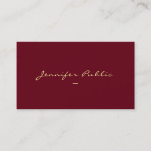 Faux Gold Script Template Luxurious Premium Pearl Business Card