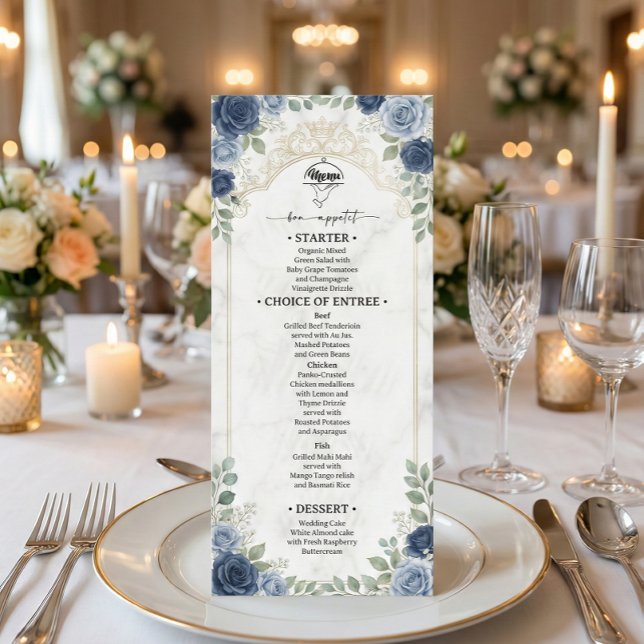 Faux Gold Scrollwork Printed Marble Menu (Creator Uploaded)