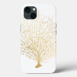 Faux Gold Sea Fan Coral iPhone 13 Case
