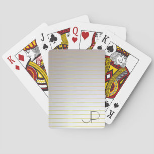 Faux Gold Silver Monogrammed Template Elegant Playing Cards
