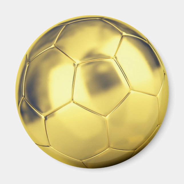 Faux Gold Soccer Ball Magnet (Front)