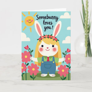 Faux Gold Somebunny Loves You Card