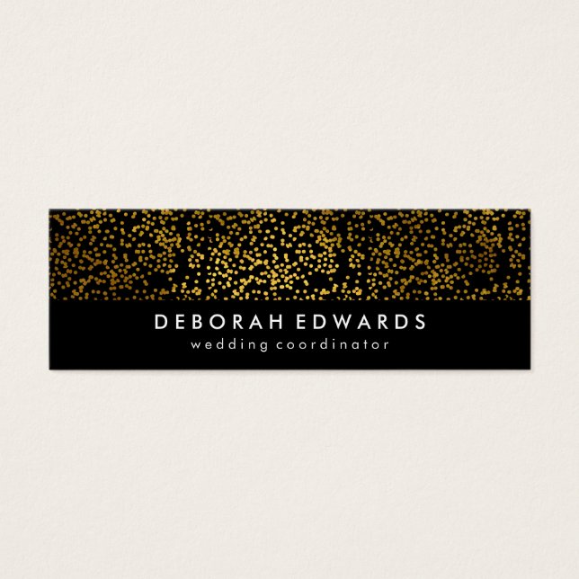 Faux Gold Specks Plain Black (Front)