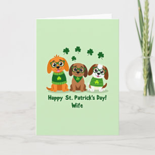 Faux Gold St Patricks Puppies Card