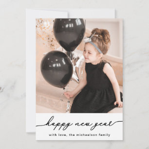Faux Gold Stars and Confetti Photo New Year Black