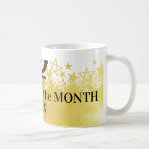 Faux gold stars employee of the month award mug