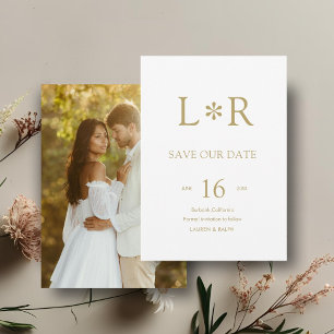 Faux Gold   Stylish Modern Save the Date Invitation