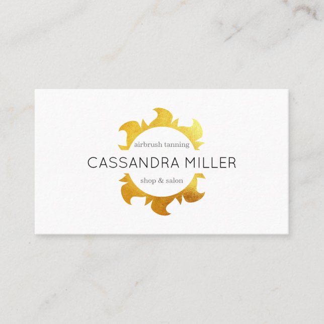 Faux gold sun business card (Front)