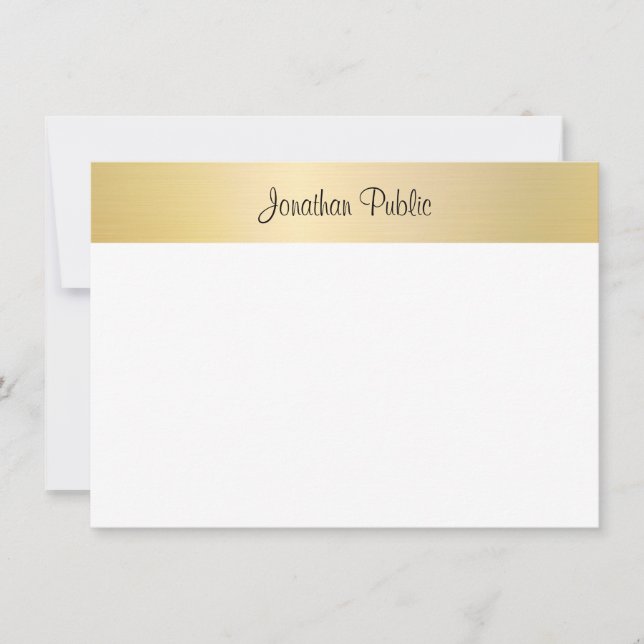 Faux Gold Template Handwritten Script Elegant (Front)