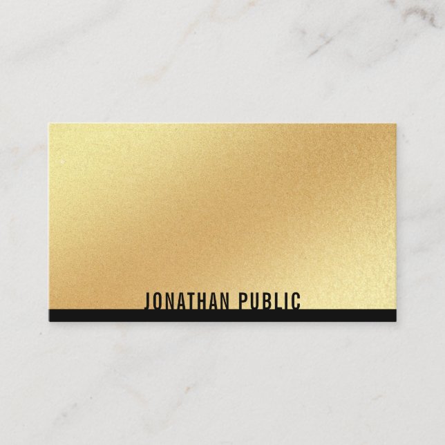 Faux Gold Template Professional Modern Elegant Business Card (Front)