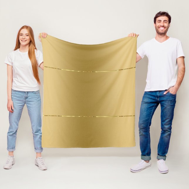 Faux gold texture shiny metallic accent fleece blanket (In Situ)