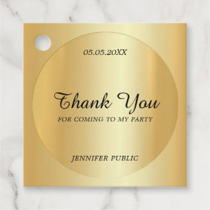 Faux Gold Thank You Hand Script Text Template Favour Tags