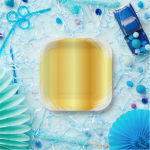 Faux Gold Trendy Elegant Glamourous Template Paper Paper Plate