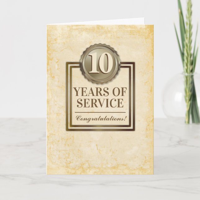 Faux gold universal employee anniversary card (Front)