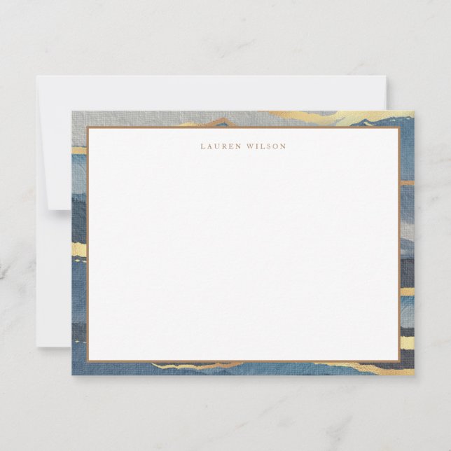 Faux Gold Watercolor Landscape  Card (Front)