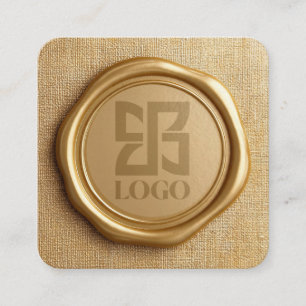 Faux Gold Wax Elegant Business Logo Square Business Card