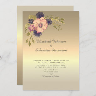 Faux Gold Wedding Invitation