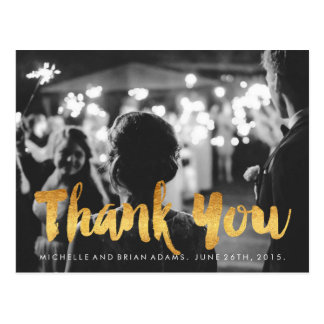 Wedding Thank You Cards Invitations Zazzle Co Nz Faux Gold Wedding Photo Thank You Card