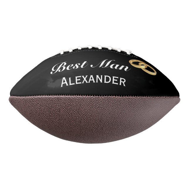 Faux Gold Wedding Rings | Best Man Wedding Favor Football (Rotated 270)