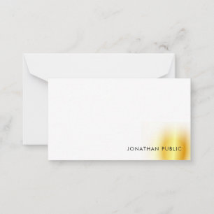 Faux Gold White Handwritten Monogram Elegant Card
