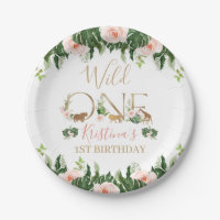 Faux Gold Wild One Floral Safari Birthday Party 
