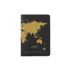 faux gold world map, feminine & modern travel