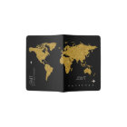 faux gold world map, feminine & modern travel