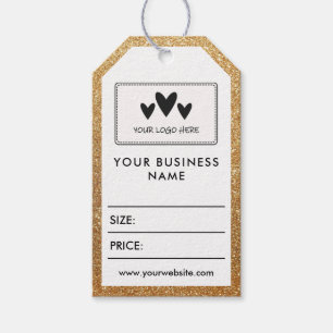 Faux Gold Your Square Logo Social Media Price Gift Tags