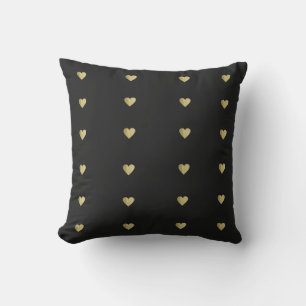 faux golden love hearts cushion