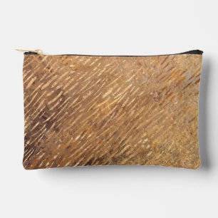 Faux Golden Strokes Accessory Pouch