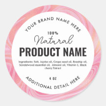 Faux golden swirl foil Product Round Label