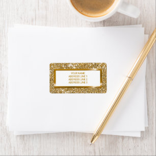 Faux Golden Yellow Glitter Texture & Custom Text Label