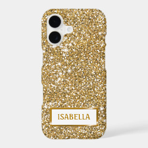 Faux Golden Yellow Glitter Texture Look With Name